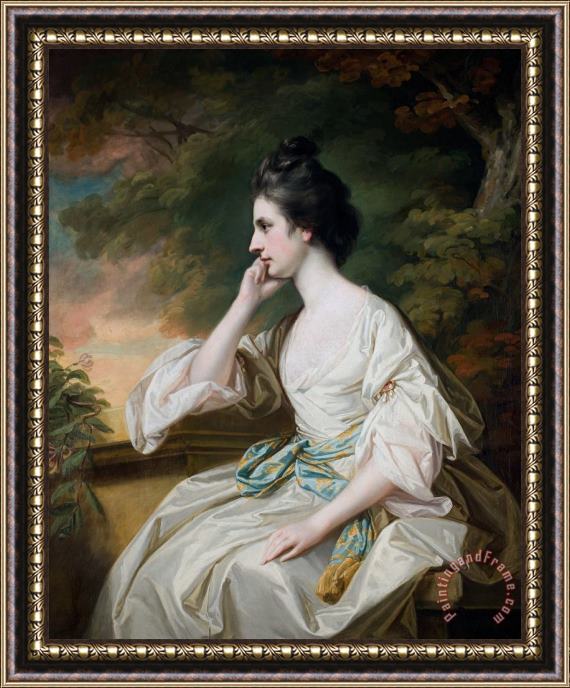 Francis Cotes Portrait Of Miss Anne Dutton Framed Painting