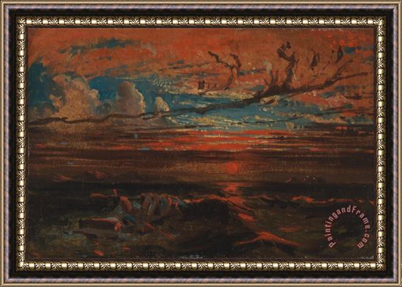 Francis Danby Sunset at Sea After a Storm Framed Print