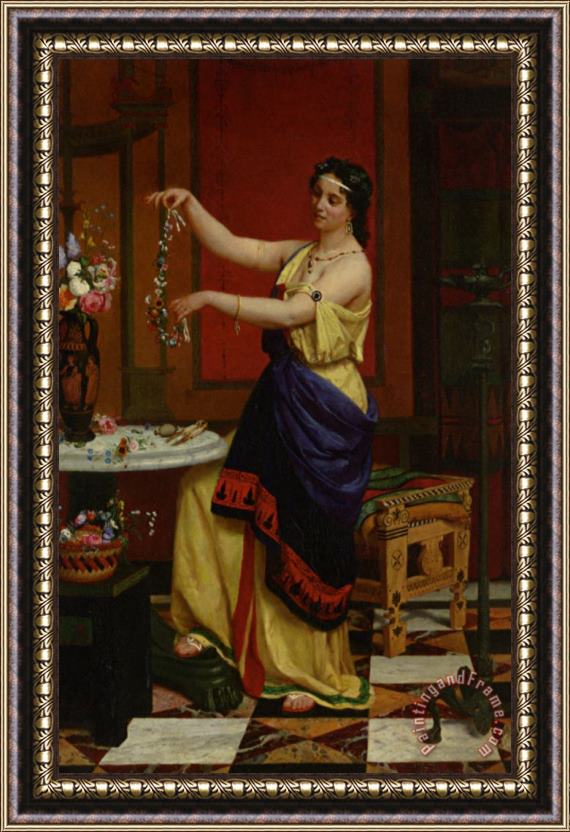 Francis Edouard Zier Le Collier De Fleurs Framed Painting