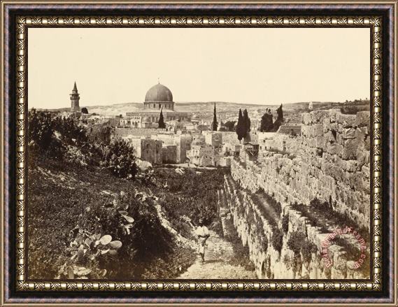 Francis Frith The Site of The Temple Jerusalem From Mount Zion Framed Painting
