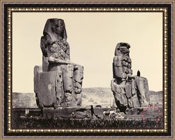 Francis Frith The Statues of The Plain, Thebes Framed Print