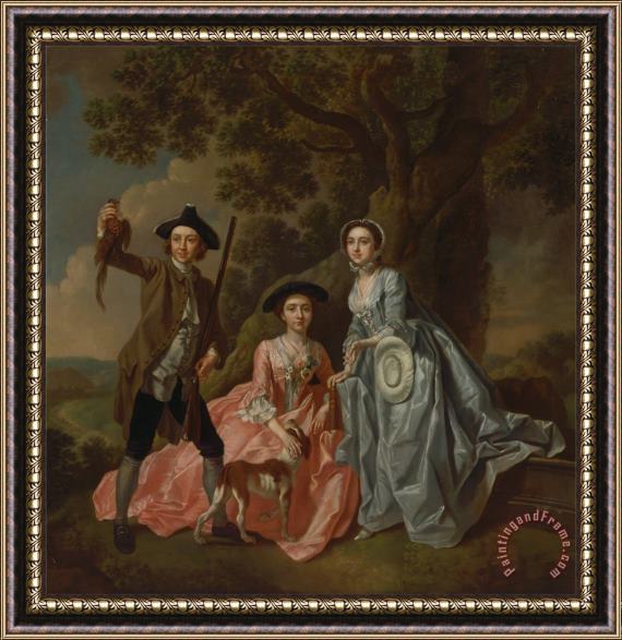 Francis Hayman George Rogers And His Wife, Margaret, And His Sister, Margaret Rogers Framed Print