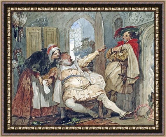 Francis Phillip Stephanoff Falstaff Bardolph And Dame Quickly Framed Print