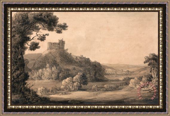 Francis Swaine Oakhampton Castle Framed Painting
