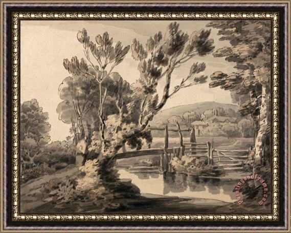 Francis Swaine The Foot Bridge Framed Painting