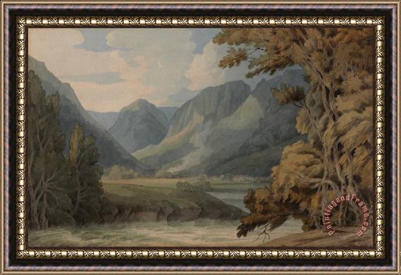 Francis Swaine View in Borrowdale of Eagle Crag And Rosthwaite Framed Painting