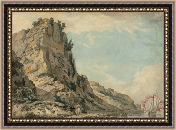 Francis Wheatley St. Vincent's Rock, Clifton, Bristol with Hotwell's Spring House in The Distance Framed Painting