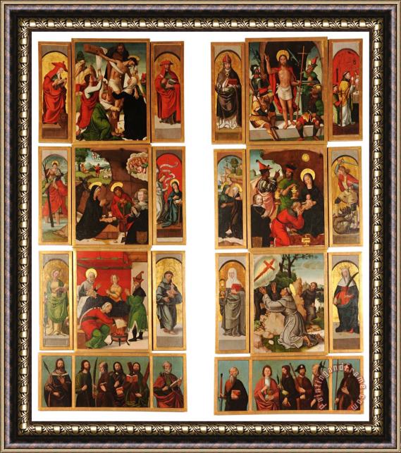 Francisco De Comontes Altarpiece of Santa Ana Framed Painting