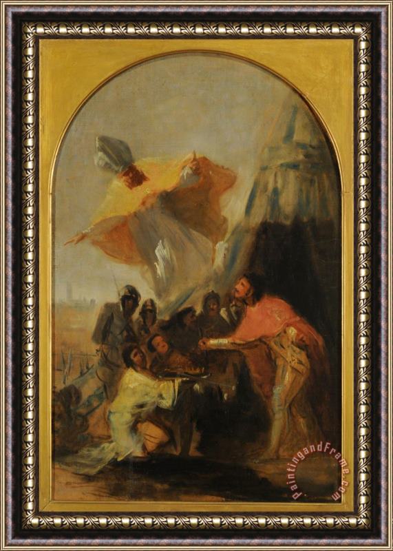 Francisco De Goya Aparicion De San Isidoro Al Rey Fernando El Santo Ante Los Muros De Sevilla Framed Painting