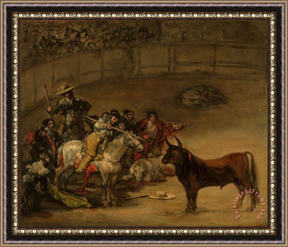 Francisco De Goya Bullfight, Suerte De Varas Framed Painting