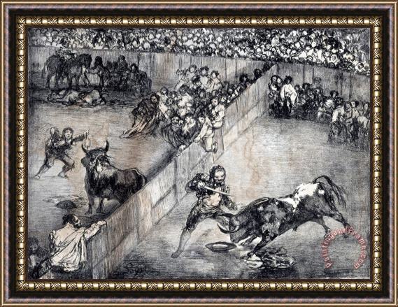 Francisco De Goya Bullfing in a Divided Ring Framed Print
