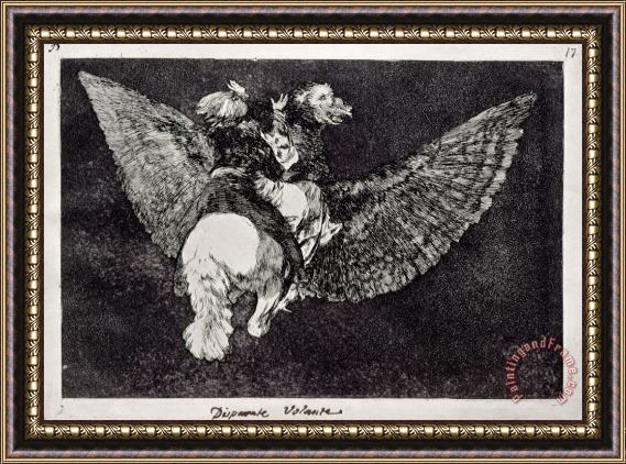 Francisco De Goya Flying Folly Framed Painting