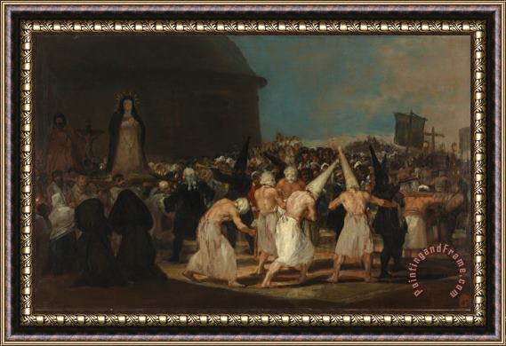 Francisco De Goya Los Disciplinantes Framed Painting