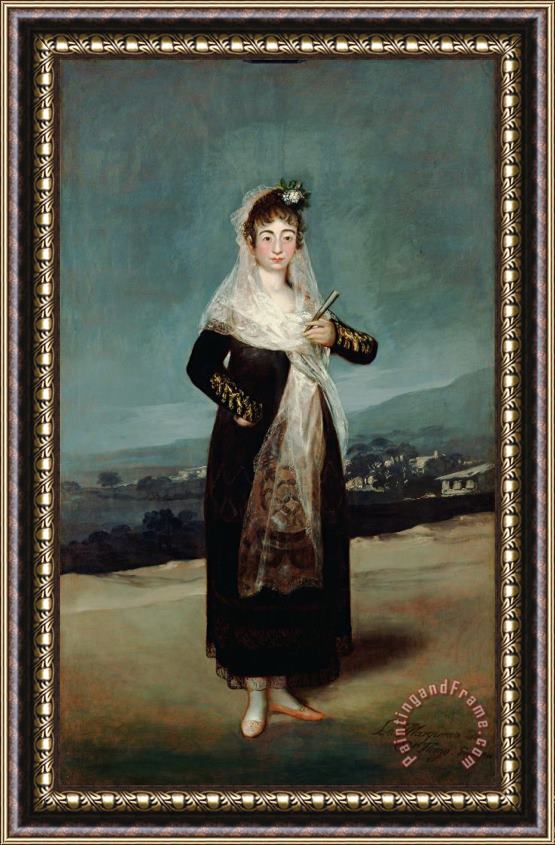Francisco De Goya Portrait of The Marquesa De Santiago Framed Painting