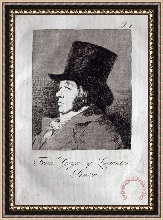 Francisco De Goya Self Portrait Framed Painting