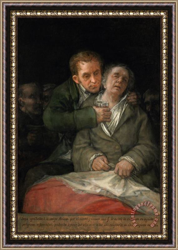 Francisco De Goya Self Portrait with Dr. Arrieta Framed Print