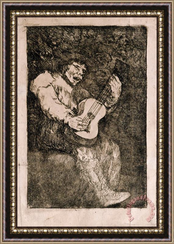 Francisco De Goya The Blind Singer Framed Painting