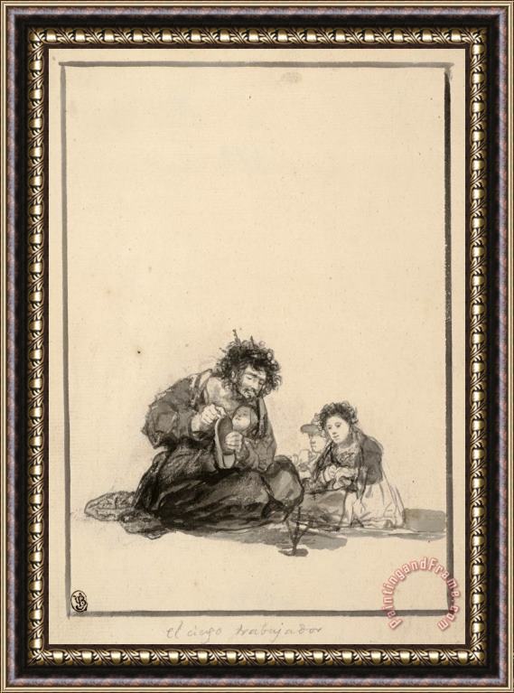 Francisco De Goya The Blind Worker, C. 1815 1820 Framed Painting