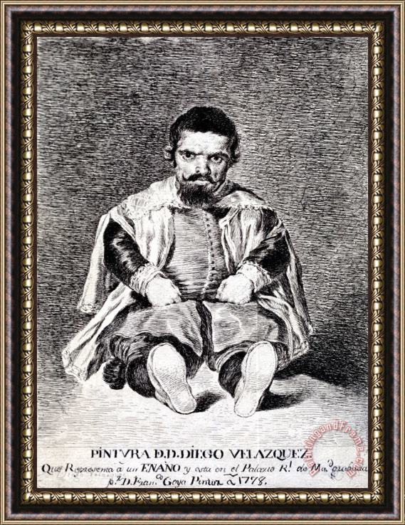 Francisco De Goya The Dwarf, Sebastian De Morra, at The Court of Felipe IV Framed Print