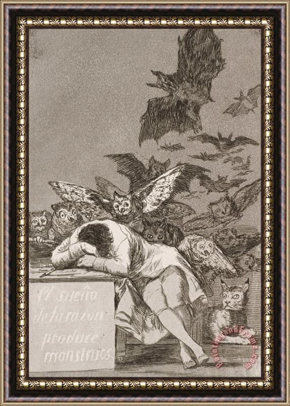 Francisco De Goya The Sleep of Reason Produces Monsters (no. 43), From Los Caprichos Framed Print