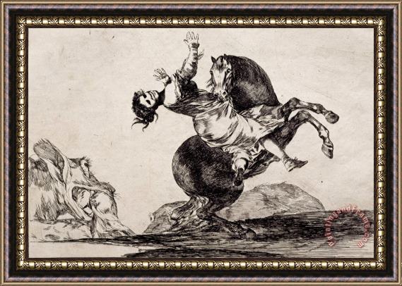 Francisco De Goya Woman Carried Off by a Horse Framed Painting