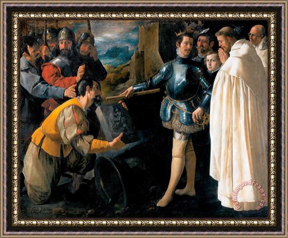 Francisco de Zurbaran Saint Peter Nolasco Recovering The Image of The Virgin Framed Painting