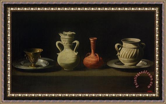 Francisco de Zurbaran Still Life with Four Vessels Framed Painting