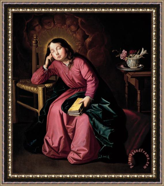 Francisco de Zurbaran The Child Virgin Asleep Framed Painting