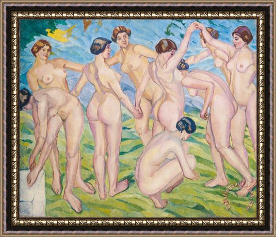 Francisco Iturrino Nudes (women Dancing in a Ring) Framed Painting
