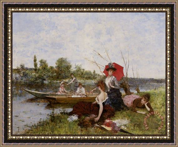 Francisco Miralles The Boating Party Framed Painting