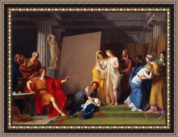 Francois Andre Vincent Zeuxis Choosing His Models for The Image of Helen From Among The Girls of Croton Framed Painting