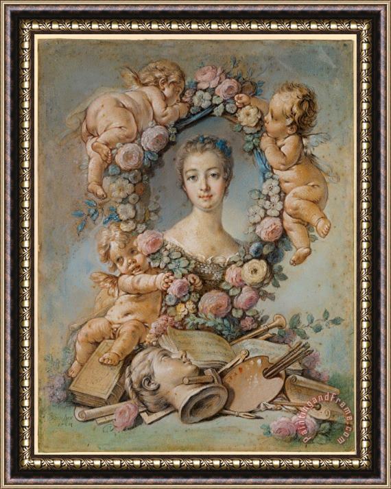 Francois Boucher Madame De Pompadour Framed Painting