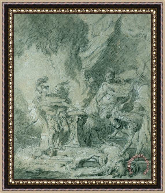Francois Boucher Mucius Scaevola Putting His Hand in The Fire Framed Print