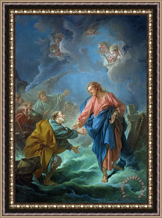 Francois Boucher Saint Peter Invited to Walk on the Water Framed Print