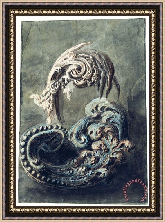Francois Cuvillies The Younger Scroll Ornament Framed Painting