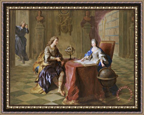 Francois De Troy The Astronomy Lesson of The Duchesse Du Maine Framed Painting