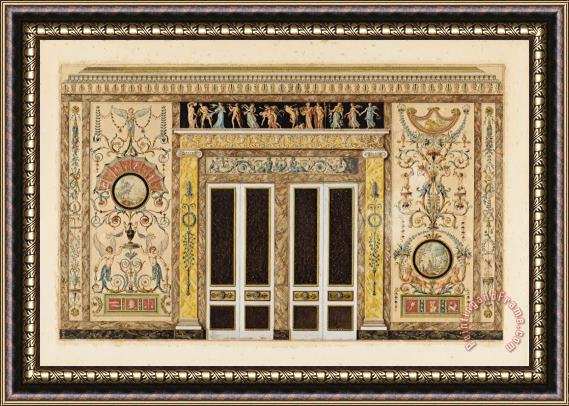 Francois-joseph Belanger Projet Pour Un Salon De Musique (design for a Wall Elevation in a Music Room) Framed Print