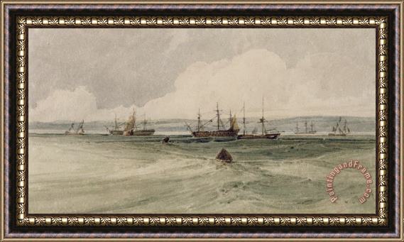 Francois Louis Thomas Francia View of Sheerness Framed Painting