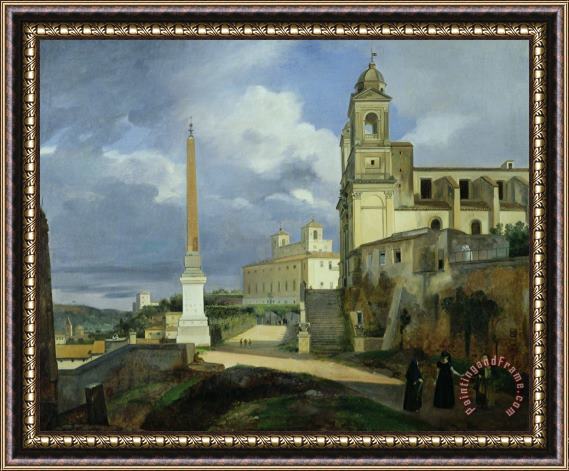 Francois Marius Granet Trinita dei Monti and the Villa Medici in Rome Framed Print
