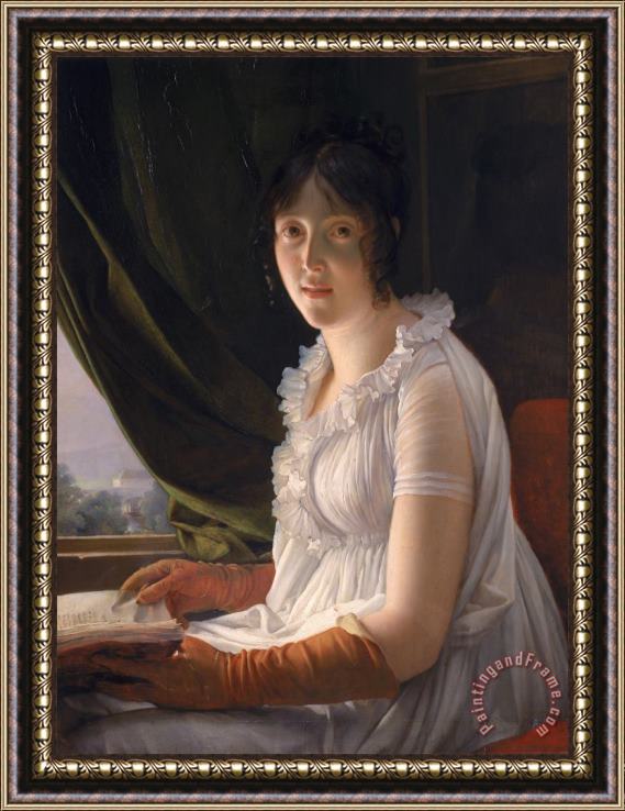 Francois Pascal Simon Gerard Seated Portrait of Marie Philippe Claude Walbonne Framed Painting