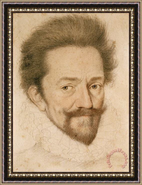 Francois Quesnel Portrait of a Bearded Man Wearing a Ruff Framed Painting