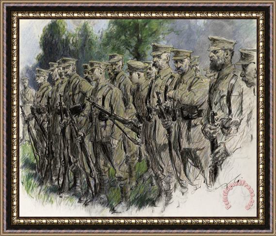 Frank Gillett Fall In Norfolk Volunteers Framed Painting