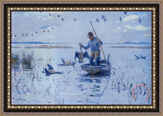 Frank Weston Benson Retrieving Geese Framed Painting