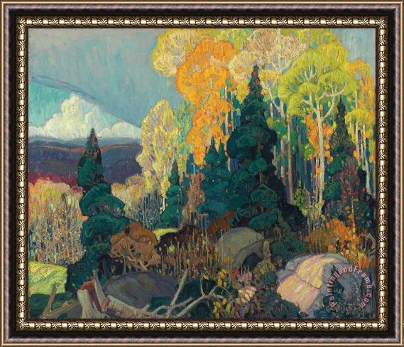 Franklin Carmichael Autumn Hillside Framed Painting