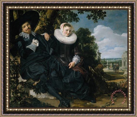 Frans Hals Marriage Portrait of Isaac Massa En Beatrix Van Der Laen Framed Painting