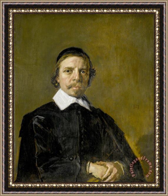 Frans Hals Portrait of a Man, Possibly a Preacher Framed Painting