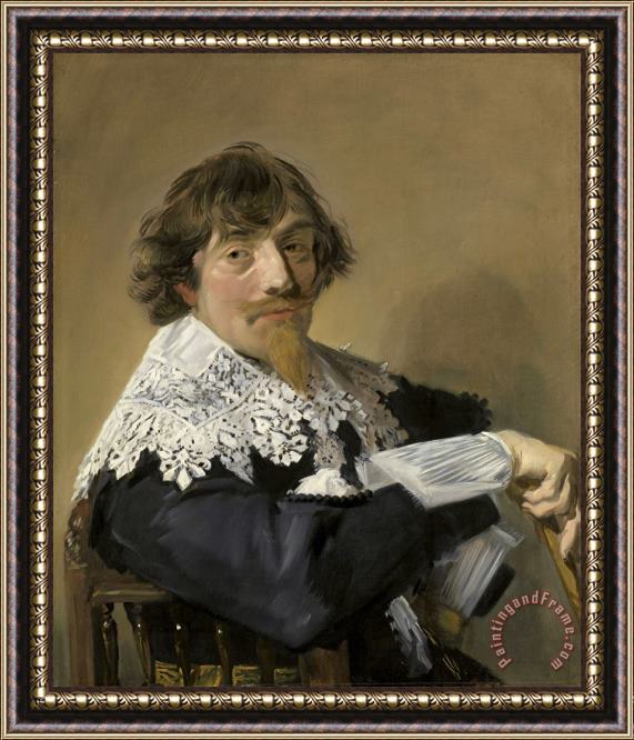 Frans Hals Portrait of a Man, Possibly Nicolaes Hasselaer Framed Print
