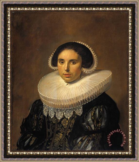 Frans Hals Portrait of a Woman, Possibly Sara Wolphaerts Van Diemen Framed Print
