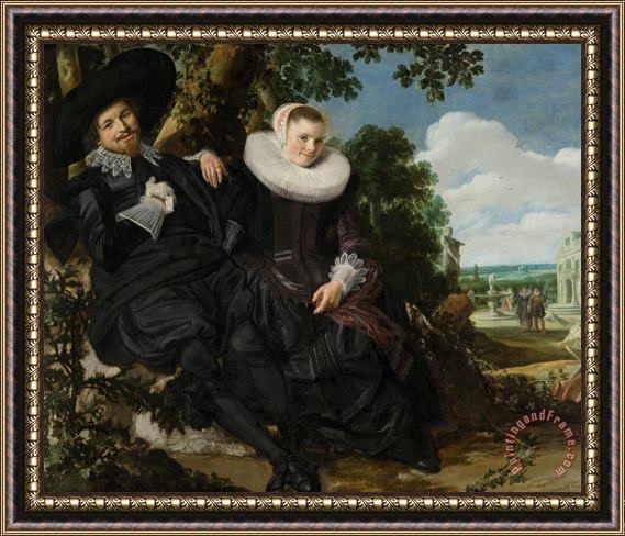 Frans Hals Portret Van Een Stel in Een Landschap Framed Painting