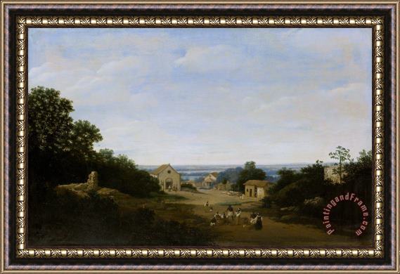 Frans Jansz Post Brazilian Landscape with The Village of Igaracu. to The Left The Church of Sts Cosmas And Damian Framed Print